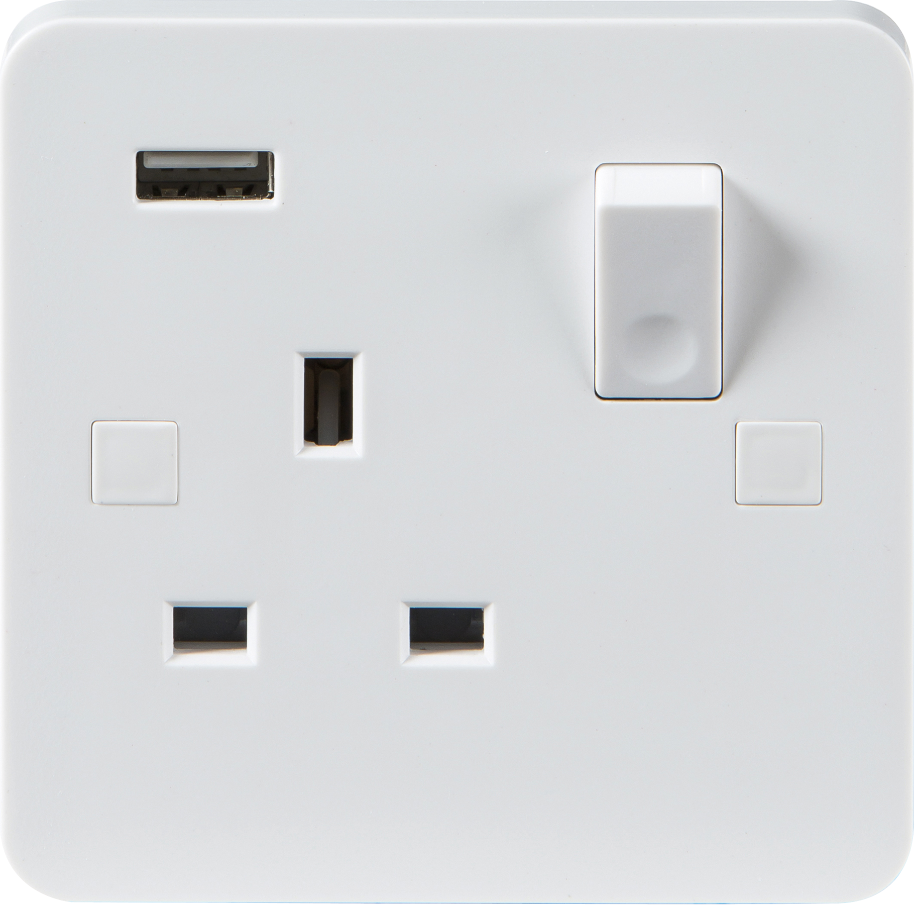 13A 1G DP Switched Socket With USB Charger 5V DC 1A - 9mm - PU9901 