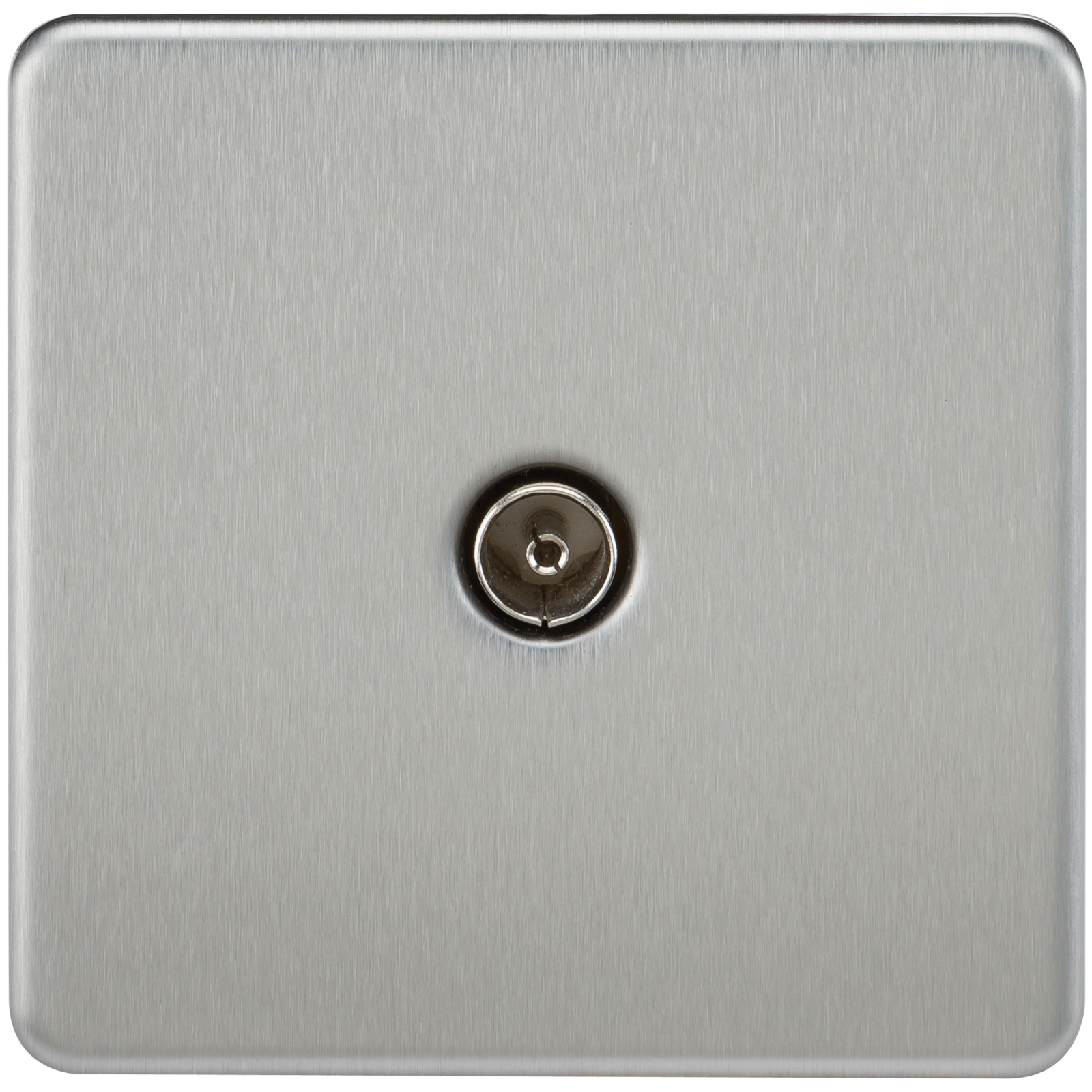 Screwless 1G TV Outlet (Non-Isolated) - Brushed Chrome - SF0100BC 