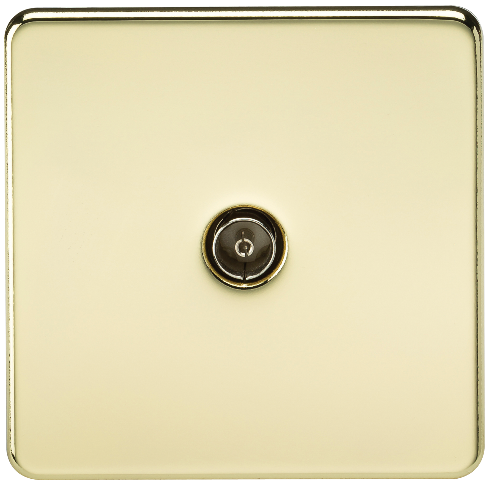 Screwless 1G TV Outlet (Non-Isolated) - Polished Brass - SF0100PB 
