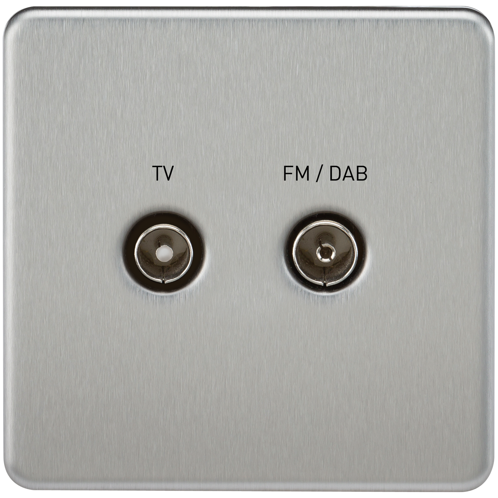 Screwless Screened Diplex Outlet (TV & FM DAB) - Brushed Chrome - SF0160BC 