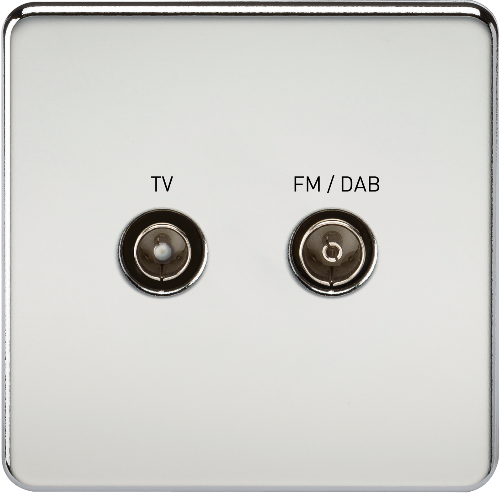 Screwless Screened Diplex Outlet (TV & FM DAB) - Polished Chrome - SF0160PC 