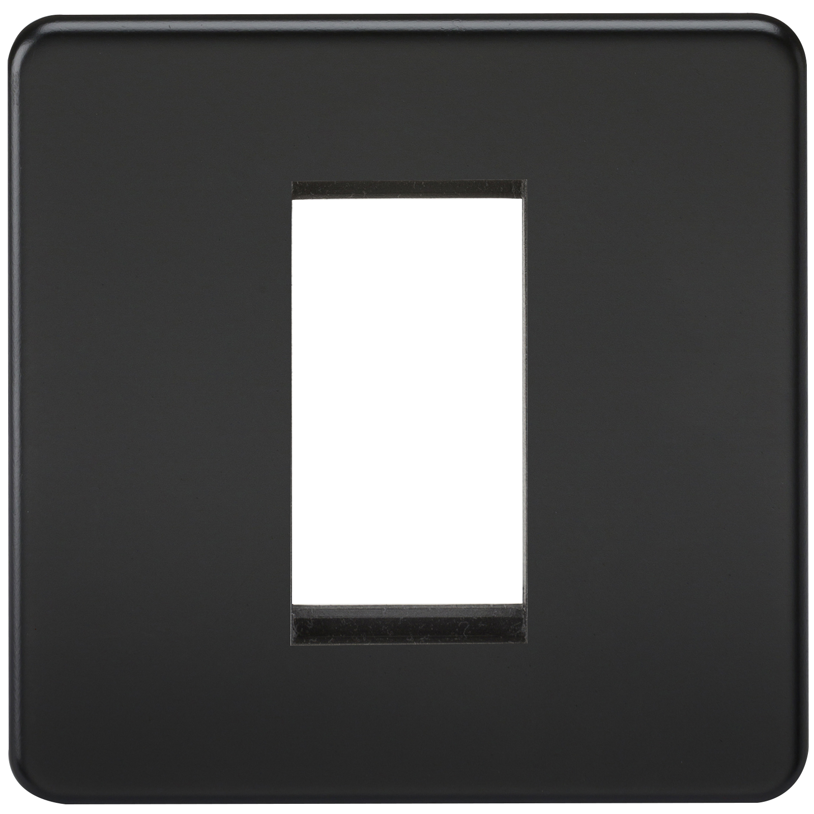 Screwless 1G Modular Faceplate - Matt Black - SF1GMB 