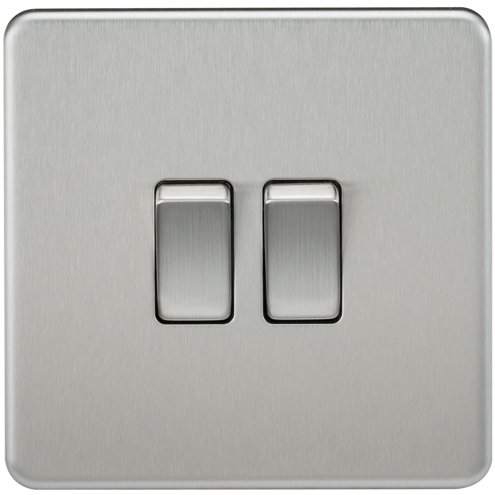 Screwless 10A 2G 2-Way Switch - Brushed Chrome - SF3000BC 