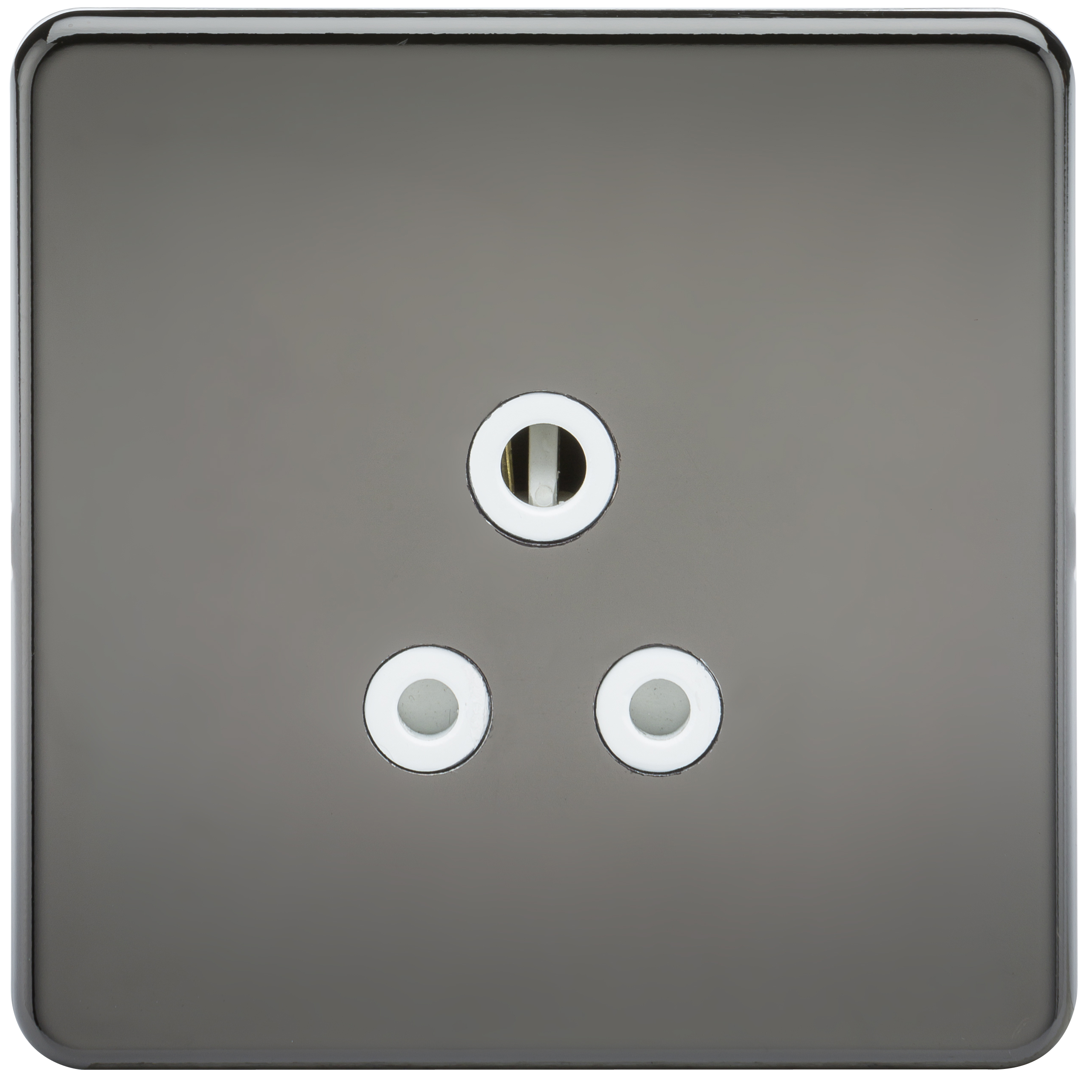 Screwless 5A Unswitched Socket - Black Nickel With White Insert - SF5ABNW 