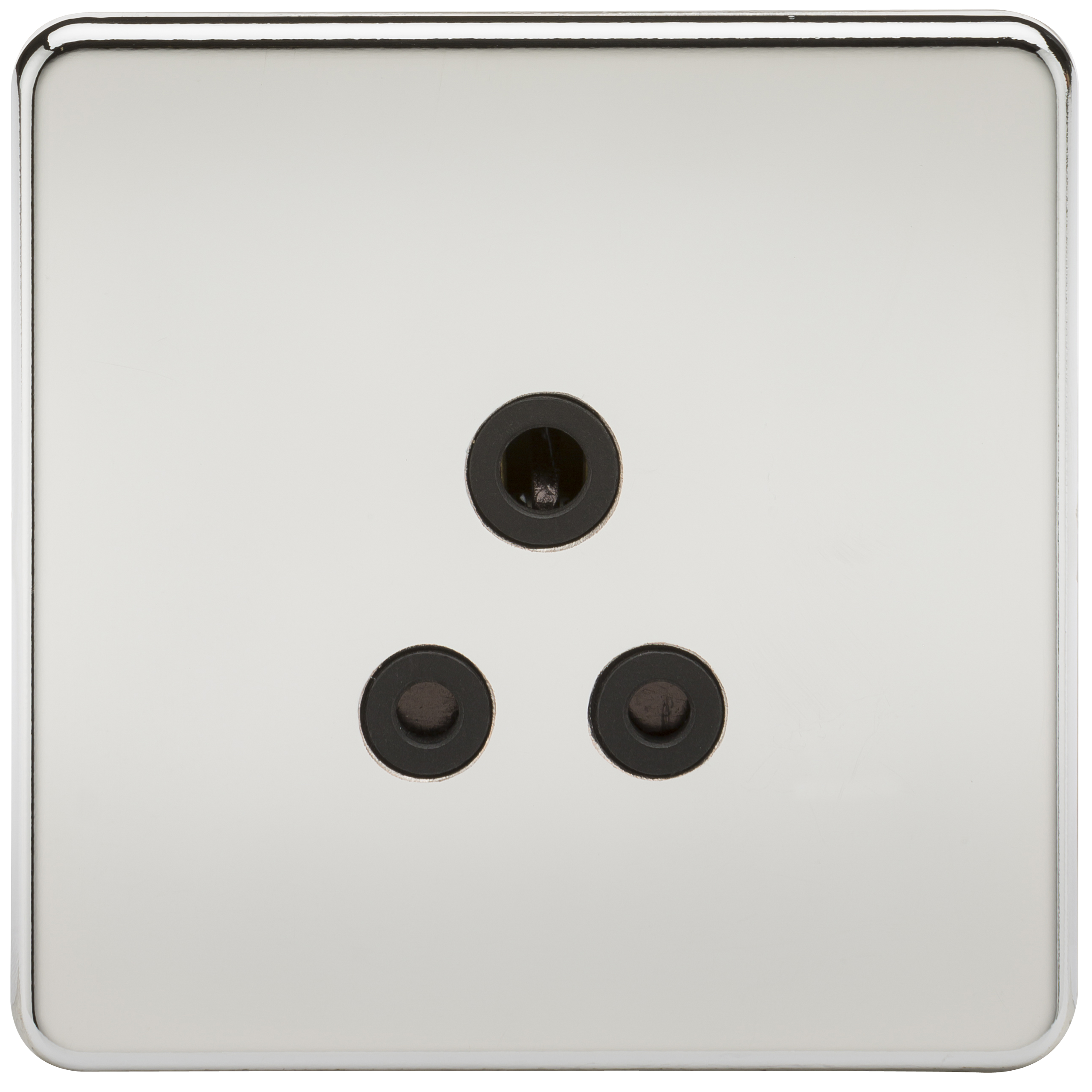 Screwless 5A Unswitched Socket - Polished Chrome With Black Insert - SF5APC 