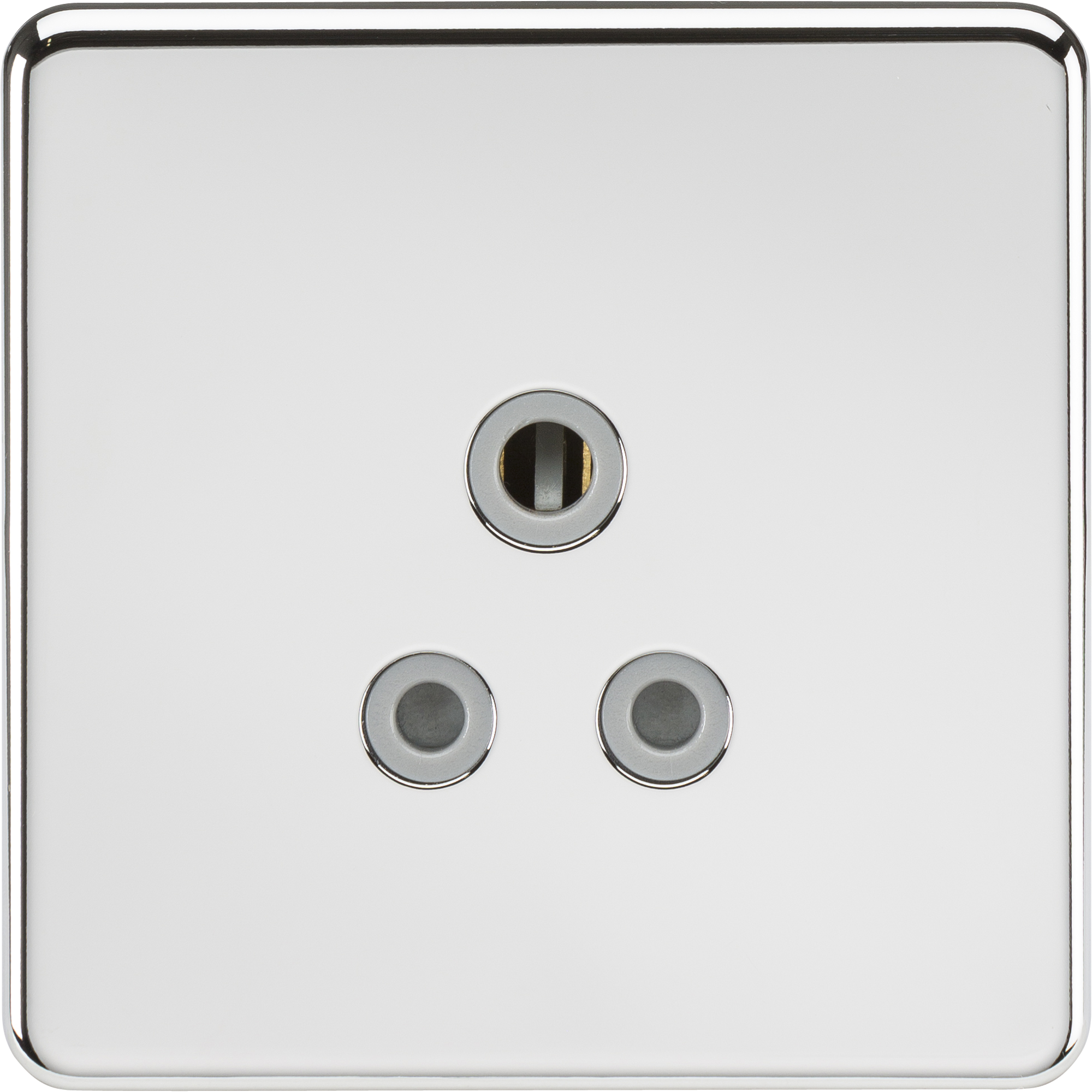 Screwless 5A Unswitched Socket - Polished Chrome With Grey Insert - SF5APCG 