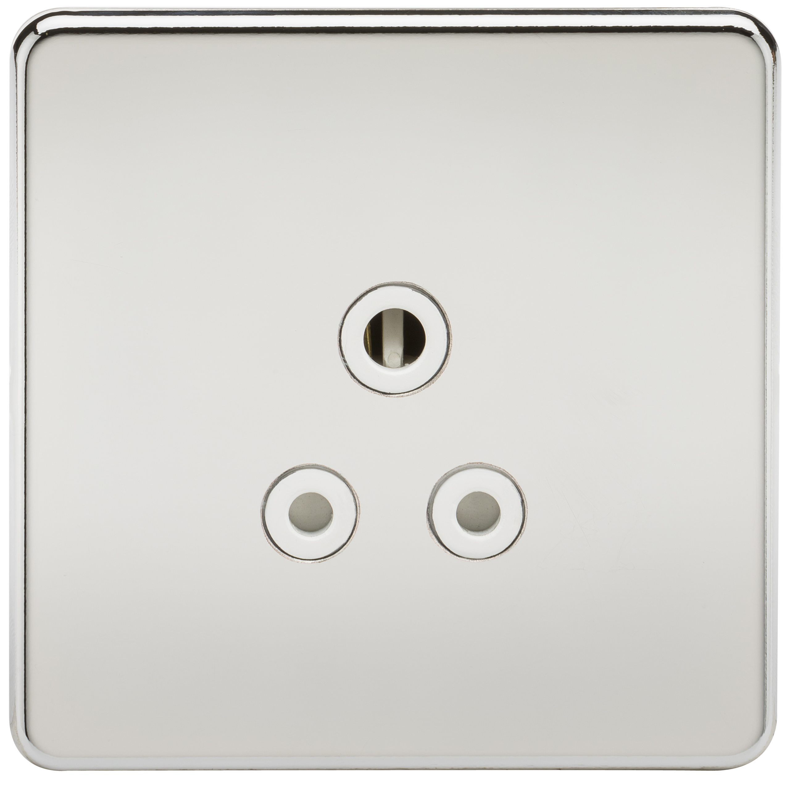 Screwless 5A Unswitched Socket - Polished Chrome With White Insert - SF5APCW 