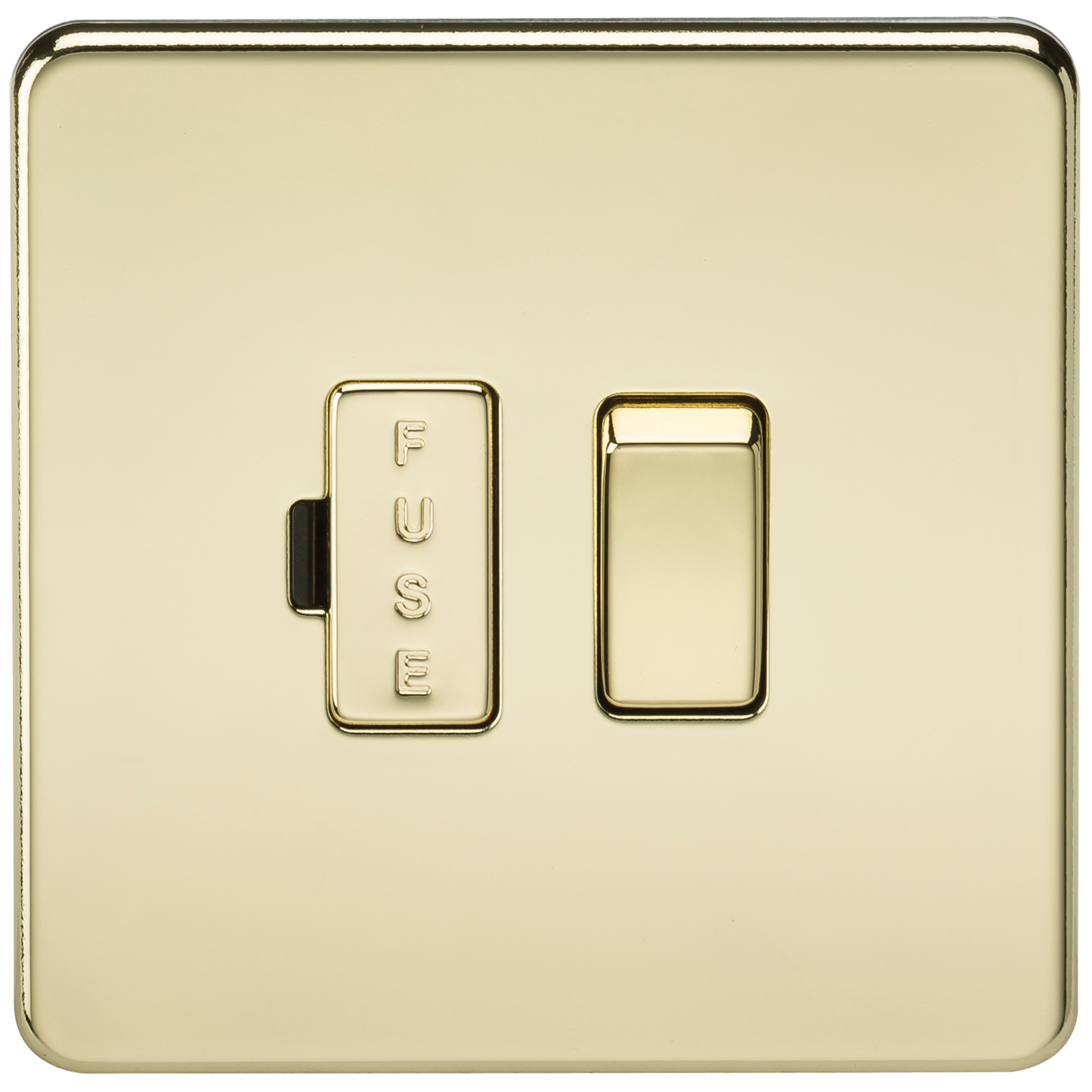 Screwless 13A Switched Fused Spur Unit - Polished Brass - SF6300PB 