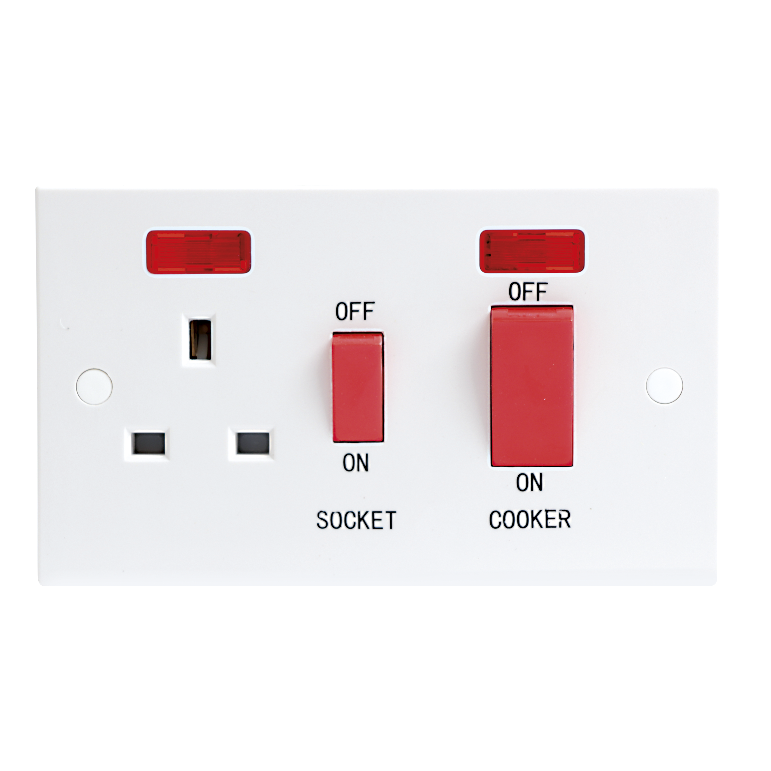 45A DP Cooker Switch And 13A Switched Socket With Neons - ST8333N 