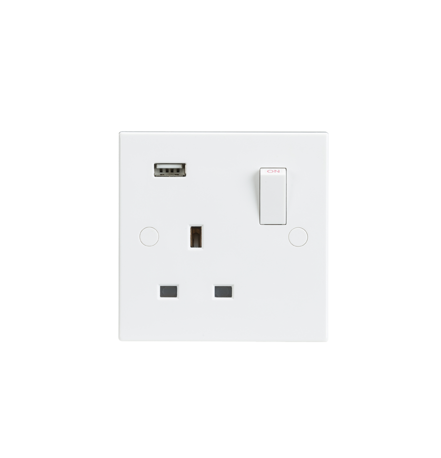 13A 1G Switched Socket With USB Charger Slot 5V DC 2A - ST9903 