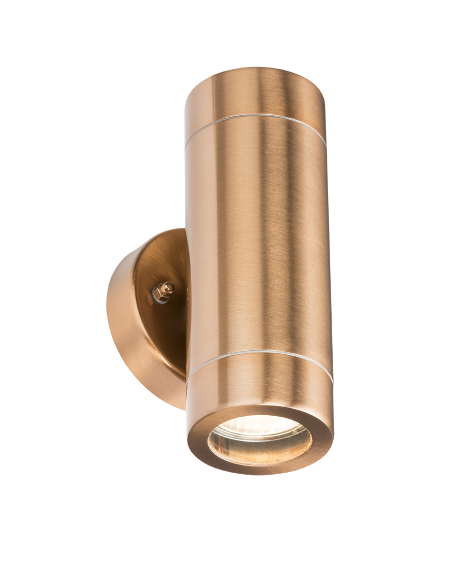 230V IP65 GU10 2 X 35W Up & Down Wall Light - Copper Colour - WALL2LC 