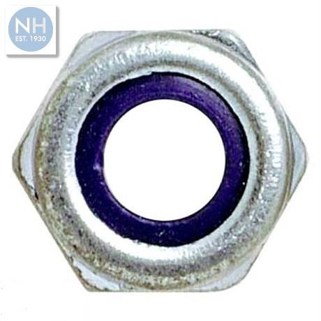 Nylon Locking Nut BZP M8 100 Per Bag - 100NYLOC8 
