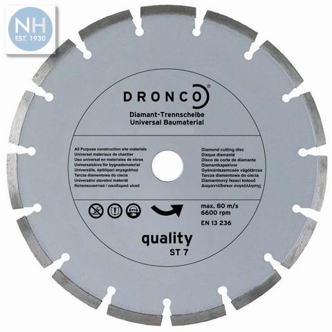 Dronco 230mm Top Quality Diamond Disc 230mm x 22mm 4230200 - DRO4230200 
