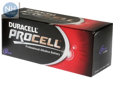 Procell D Batteries Box of 10 - DURDPRST 