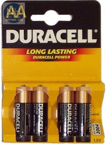 Duracell AA Batteries Card of 4 - DURMN1500 