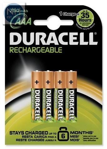 Duracell AAA Rechargeable Batteries Card of 4 - DURRECR03DUR1000 