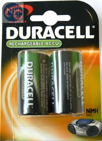 Duracell C Rechargeable Batteries Card of 2 - DURRECR14DUR2200 