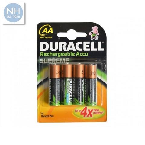 Duracell AA Rechargeable Batteries Card of 4 - DURRECR6DUR2450 