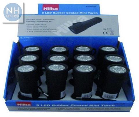 Hilka 82010920 9-LED Black Rubber Mini Torch - HIL82010920 