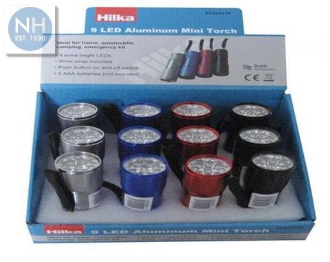 Hilka 9-LED Aluminium Colour Mini Torch - HIL82020920 