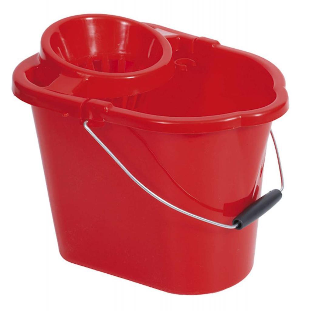 Red Plastic Mop Bucket - HNHMOPRED 