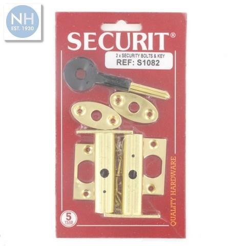 Securit S1082 2 x Security door bolts and k - MPSS1082 