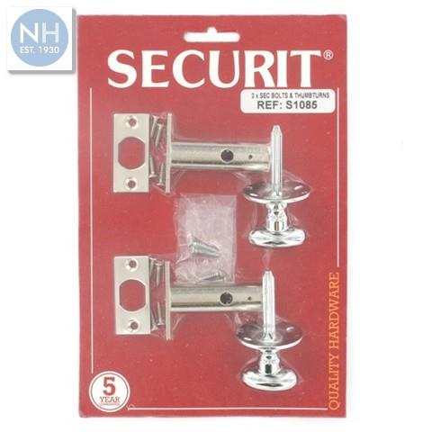 Securit S1085 2 x Security door bolts + 2 - MPSS1085 