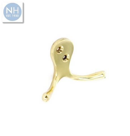 Securit S2567 75mm Brass double robe hook - MPSS2567 