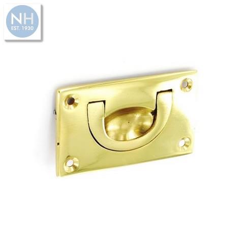 Securit S2653 90mm Brass flush drop handle - MPSS2653 