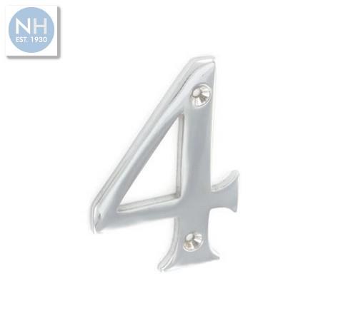 Securit S2964 75mm No - 4 chrome numeral - MPSS2964 