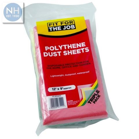 FIT FOR JOB PK3 POLY DUST SHEETS 12X9