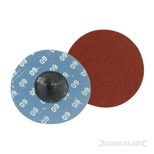 Silverline 100095 Twist Button Discs 75mm Kikt 5pce 60 Grit - SIL100095 