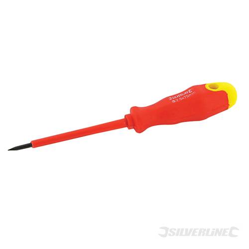 Silverline 196556 Insulated Soft-Grip Screwdriver Slotted 2.5 x 75mm - SIL196556 
