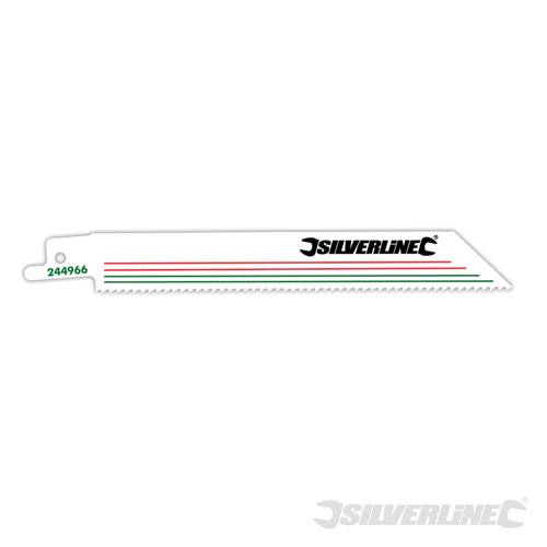 Silverline 244966 Recip Sabre Saw Blades 18tpi 5pk Bi-Metal 150mm - SIL244966 