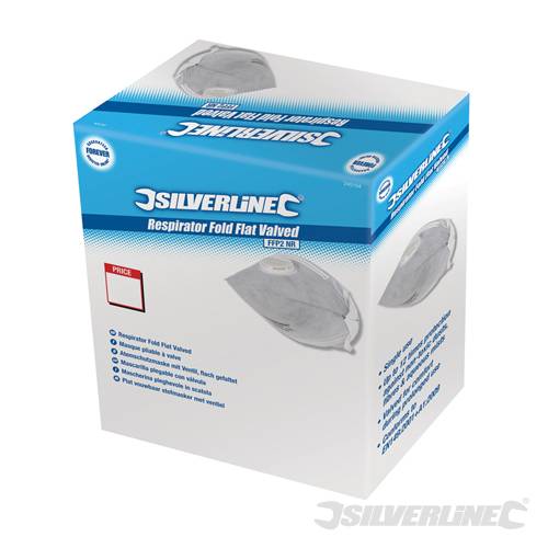 Silverline 245104 Respirator Fold Flat Valved FFP2 NR Disp 25 Pack - SIL245104  - SOLD-OUT!!