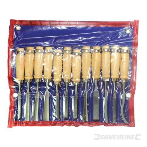 Silverline 250241 Precision Wood Carving Set 12pce 135mm - SIL250241 