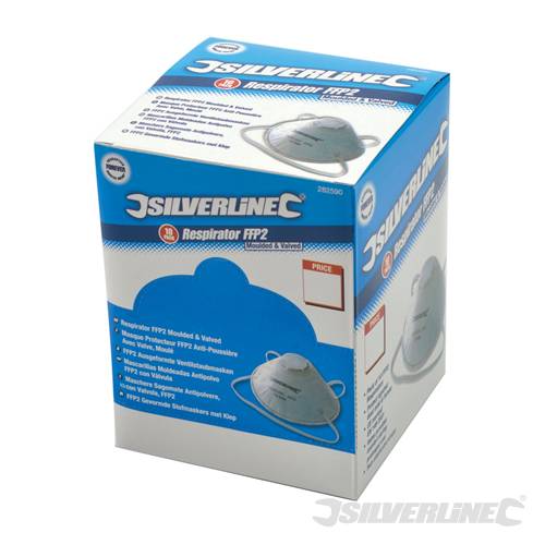 Silverline 282590 Respirator Moulded Valved FFP2 NR Display 10 Pack - SIL282590  - SOLD-OUT!!