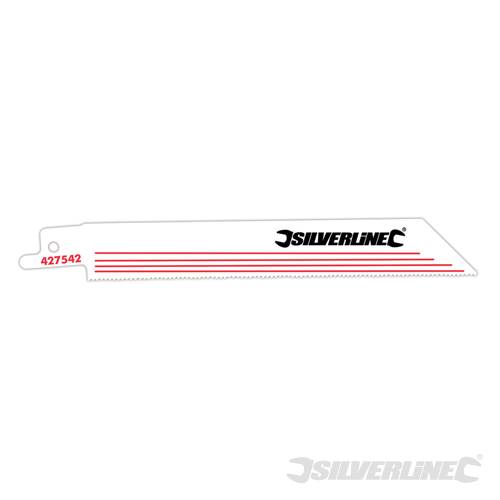 Silverline 427542 Recip Sabre Saw Blades 18tpi 5pk 150mm - SIL427542 