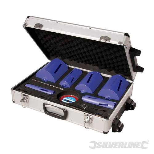 Silverline 427650 Diamond Core Drill Kit 6pce 38, 52, 65, 107, 117 and 127mm - SIL427650 