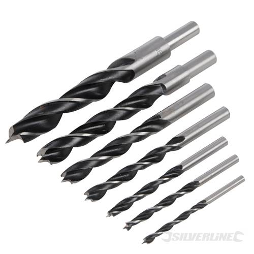 Silverline 464911 Lip and Spur Drill Bit Set 7pce 4, 5 ,6, 8, 10, 13 and 16mm - SIL464911 