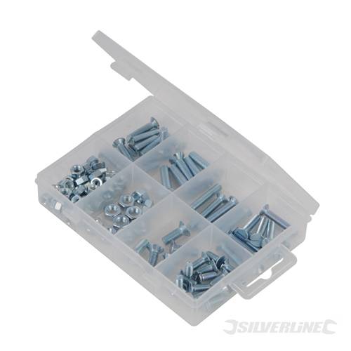 Silverline 583257 CSK Machine Screws and Nuts Pack 105pce - SIL583257 