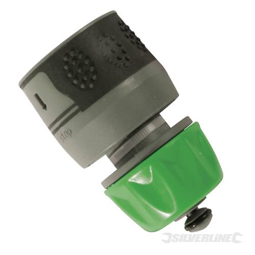 Silverline 593420 Soft-Grip Water Stop Hose Quick Connector 1/2" - SIL593420 