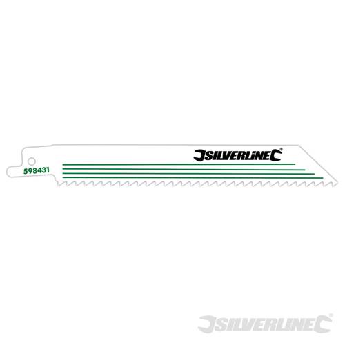 Silverline 598431 Recip Sabre Saw Blades 6tpi 5pk Bi-Metal 150mm - SIL598431 
