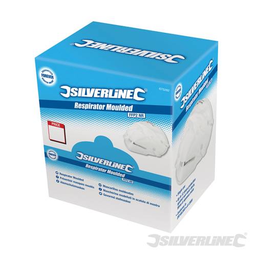 Silverline 675282 Respirator Moulded FFP2 NR Display Box 2 20 Pack - SIL675282  - SOLD-OUT!!