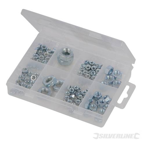 Silverline 719790 Hexagon Nuts Pack 108pce - SIL719790 
