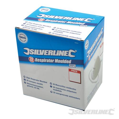 Silverline 868826 Respirator Moulded FFP1 NR Display Box 2 20 Pack - SIL868826  - SOLD-OUT!!
