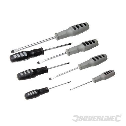 Silverline SD14 Soft-Grip Magnetic Tip Screwdriver Set 7pce - SILSD14 