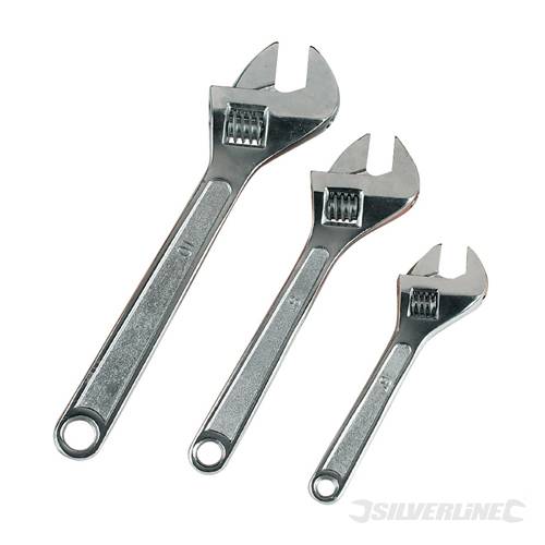 Silverline WR03 Adjustable Wrench Set 3pce 150, 200 and 250mm - SILWR03 