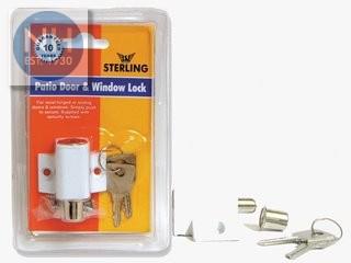 Sterling PLW100 Patio Door and Window Lock White - STEPLW100 