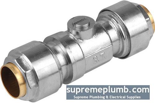 Brass Plumbfit 22mm Chrome Isolating Valve - PF513CPD - DISCONTINUED